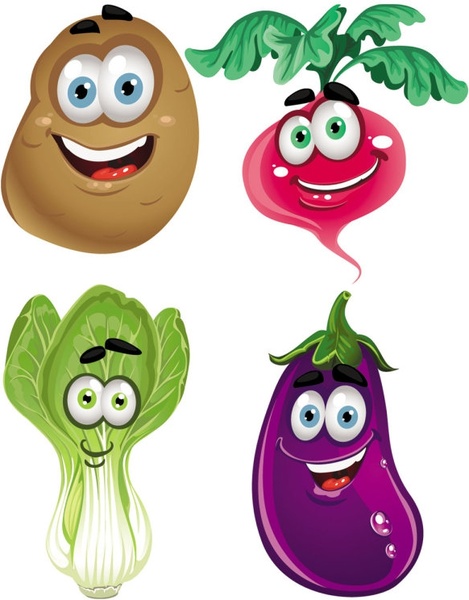 vegetable cartoon image 04 vector