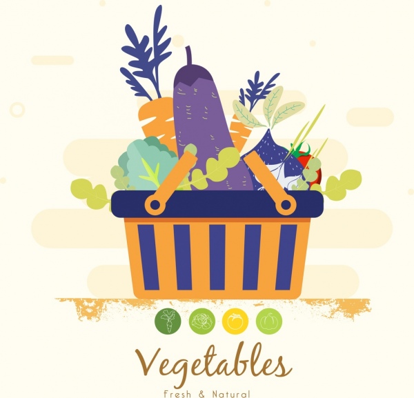 vegetables basket background multicolored classical design
