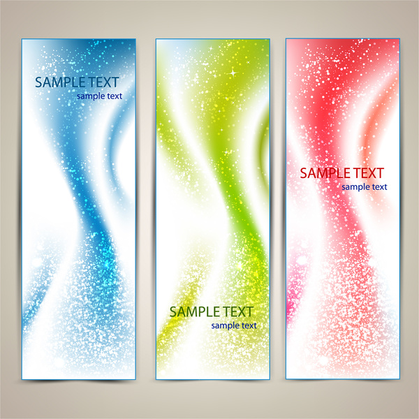 vertical abstract color banners with snow effect