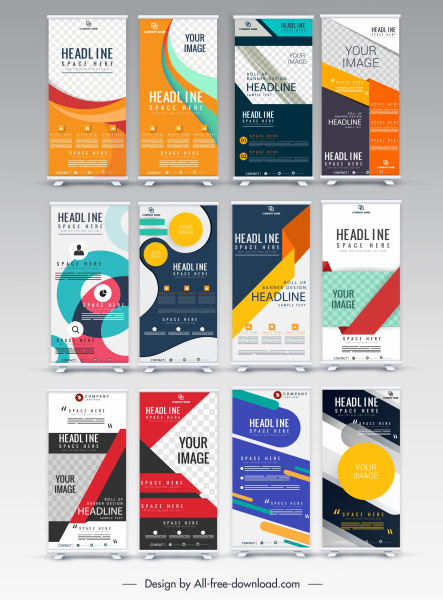 Vertical Banner Templates Colorful Modern Design Free Vector In Adobe Illustrator Ai Ai Format Encapsulated Postscript Eps Eps Format Format For Free Download 9 81mb