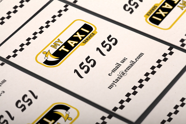 vertical taxi business card template