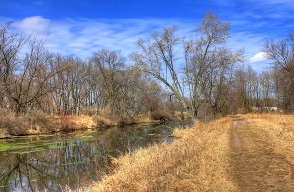 view along the canal on the ice age trail wisconsin