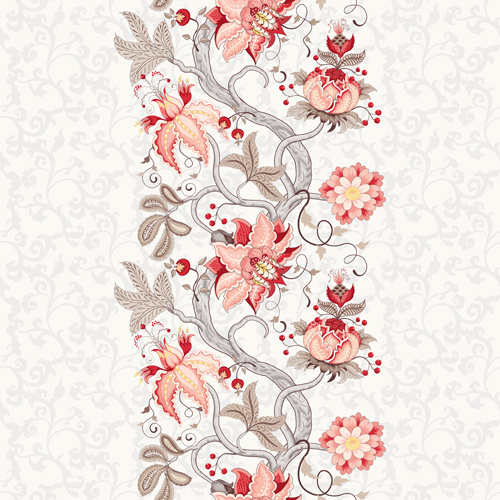 vine flower with floral background vector