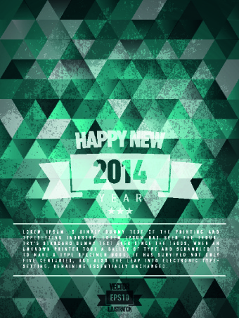 vintage14 new year holiday backgrounds vector set