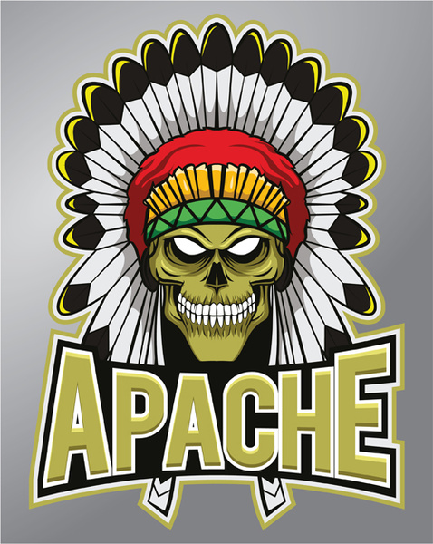 Vintage apache logo vector Vectors graphic art designs in editable .ai