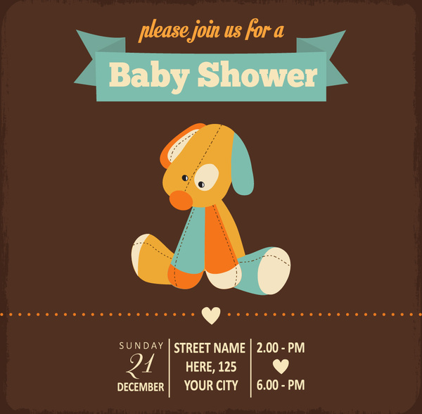 vintage baby shower invitation cards vector