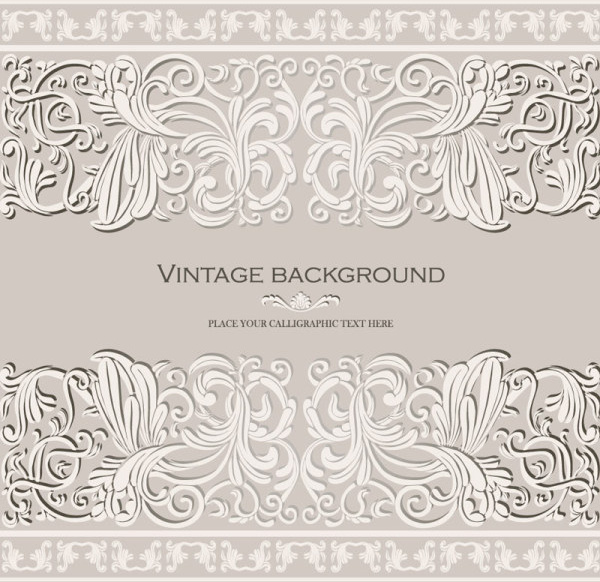 vintage background with floral vector 