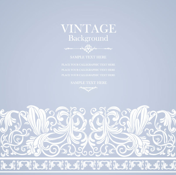 vintage background with floral vector 