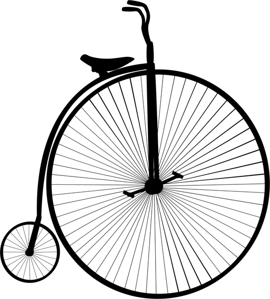 vintage bicycle vector design in black and white