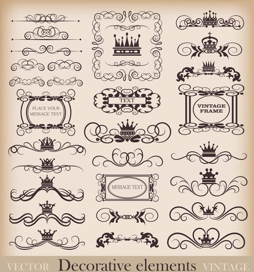 vintage calligraphic and decoration borders vector