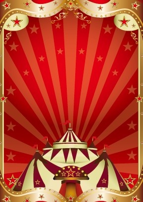 vintage circus background vector graphic