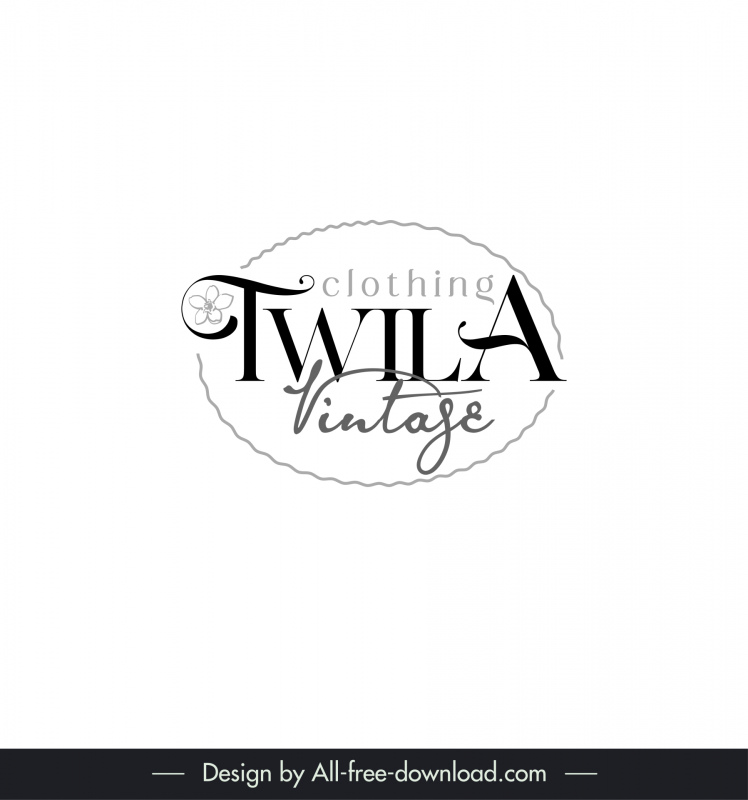 clothing twila logo classic calligraphic texts 