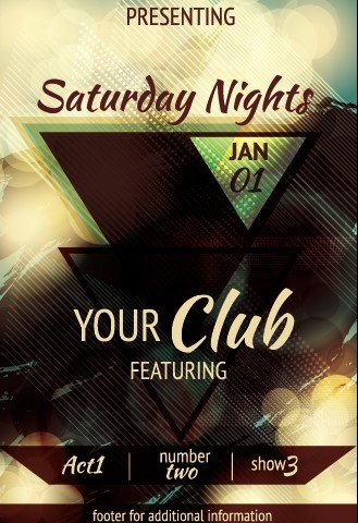 vintage club flyer cover creative vector