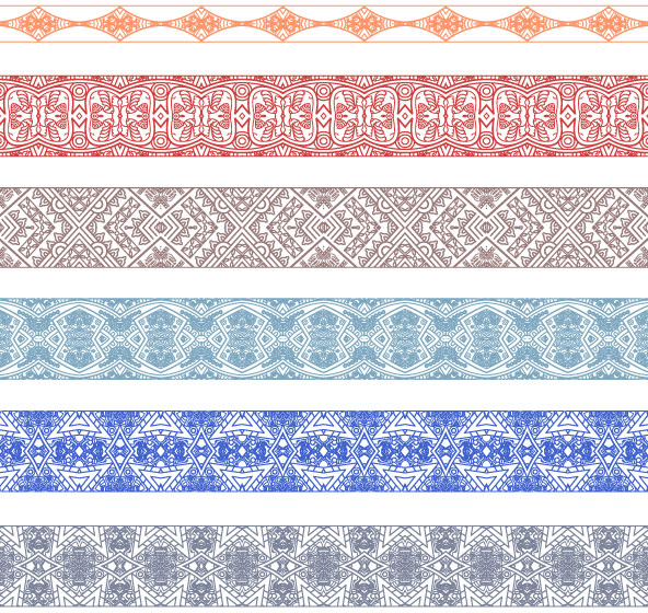vintage decorative pattern and borders vector set