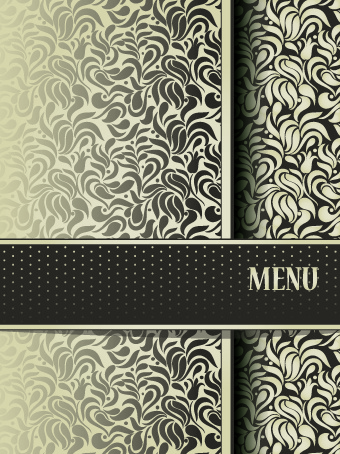 vintage decorative pattern restaurant menu cover vector