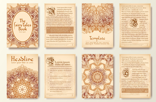 vintage floral cover with page vector