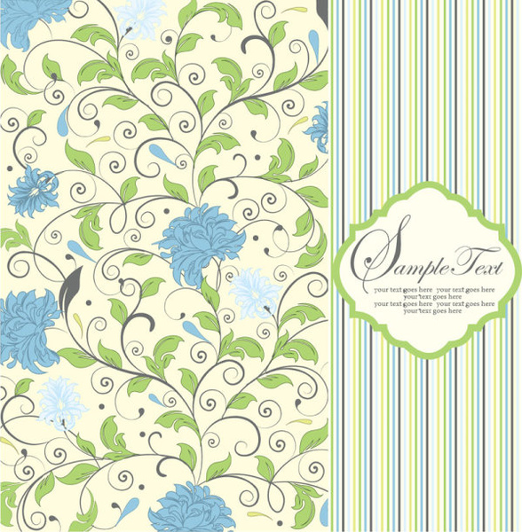 vintage floral frame vector backgrounds set
