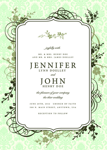 vintage floral invitations cover design vector 