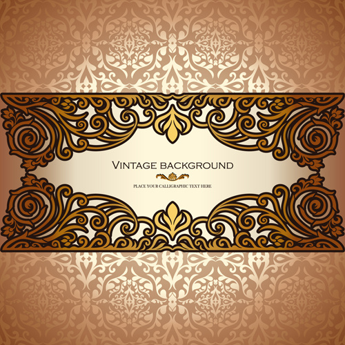 vintage floral luxury background vectors