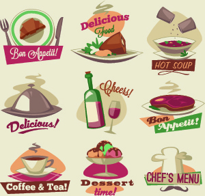 vintage food logo vector
