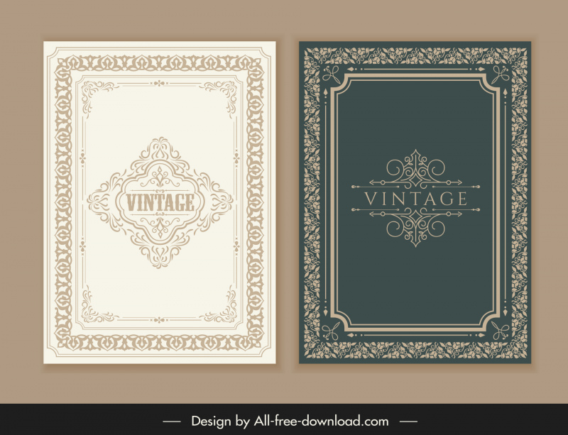 vintage frame cover template luxury elegant symmetry