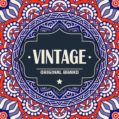 vintage frame with ethnic pattern vector backgrounds