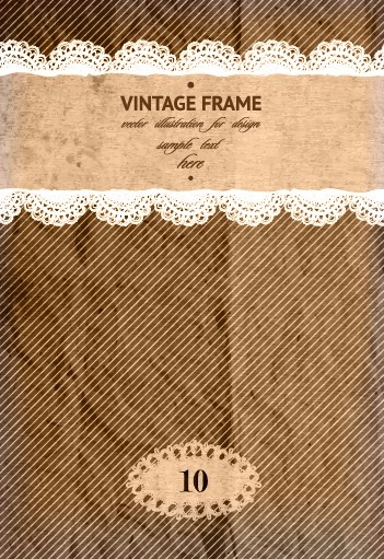 vintage frame with scrap background vector 