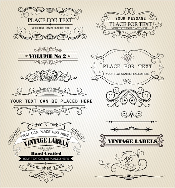 Vintage Frames And Scroll Elements Free Vector In Adobe Illustrator Ai Ai Encapsulated Postscript Eps Eps Format For Free Download 38mb