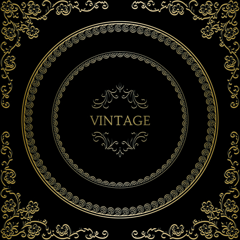 vintage golden decorative frame vector