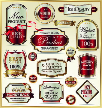 vintage guarantee premium labels vector