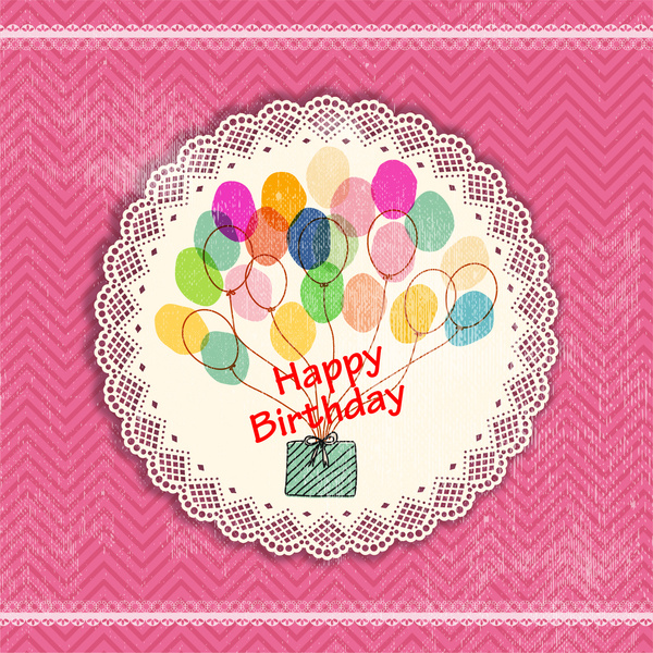 vintage happy birthday card design 