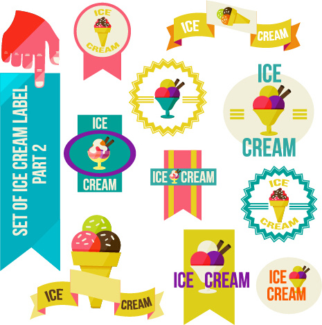 vintage ice cream vector labels