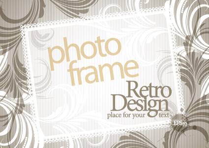 vintage photoframe design vector