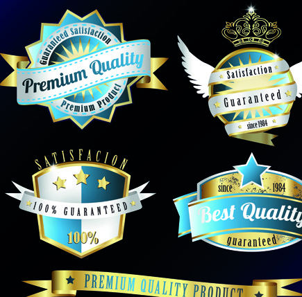 vintage quality and premium labels vector