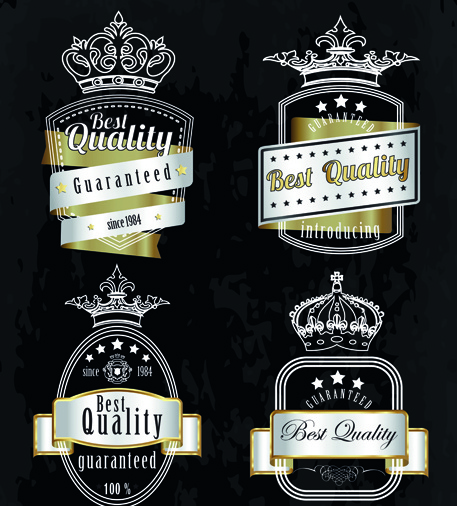 vintage quality and premium labels vector