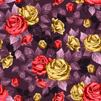 vintage roses seamless pattern vector graphic 