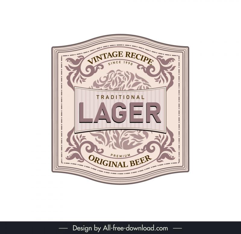 vintage sticker lager bottle template symmetric elegance 