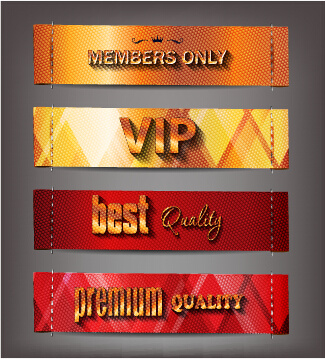 vintage style vip banners vector