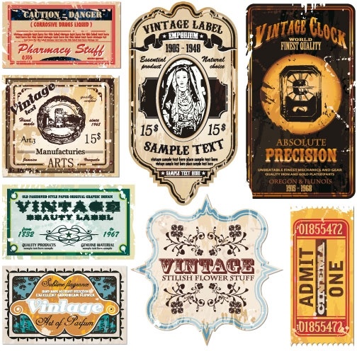 vintage wine label collection 06 vector