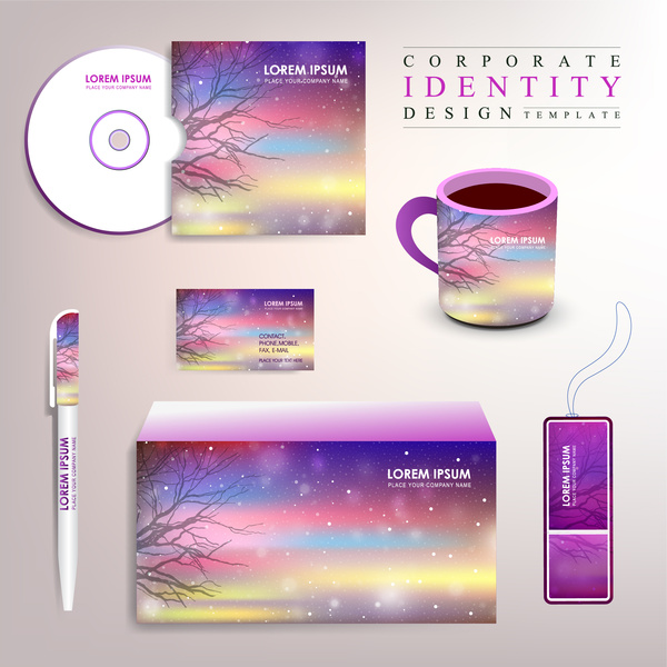 violet corporate identity set
