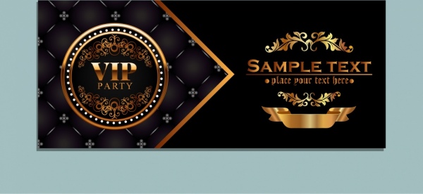 vip card template golden royal style luxury decoration