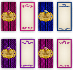 vip invitation cards template with frame vector