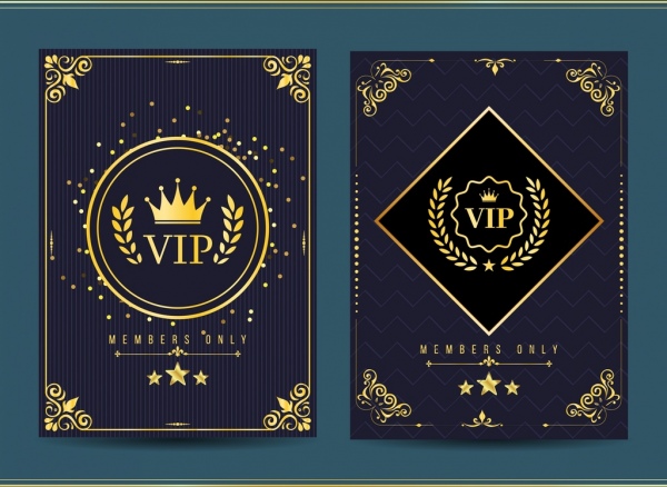 vip member card template golden royal design 