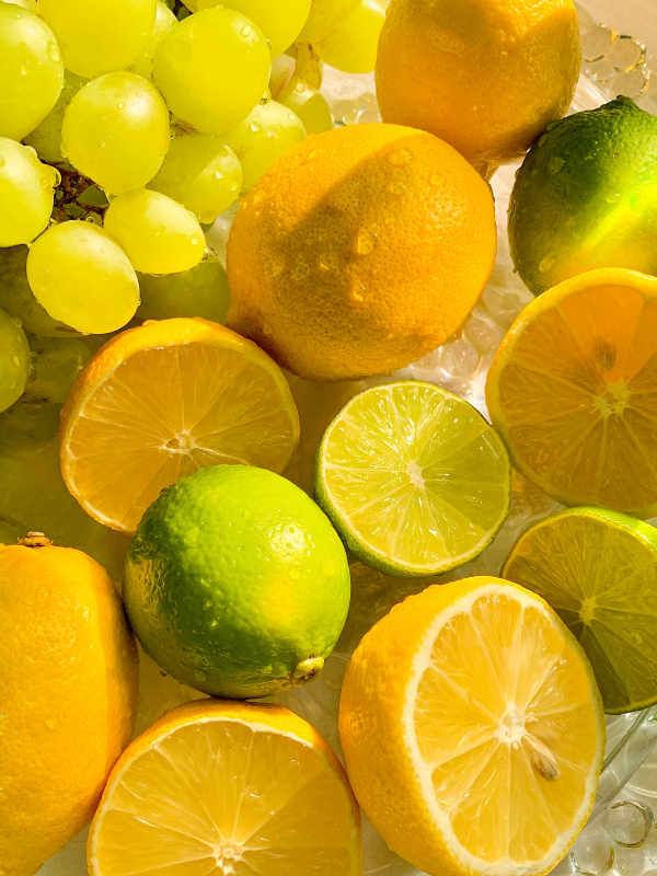 vitamin c backdrop picture fresh wet lemon orange grapes 