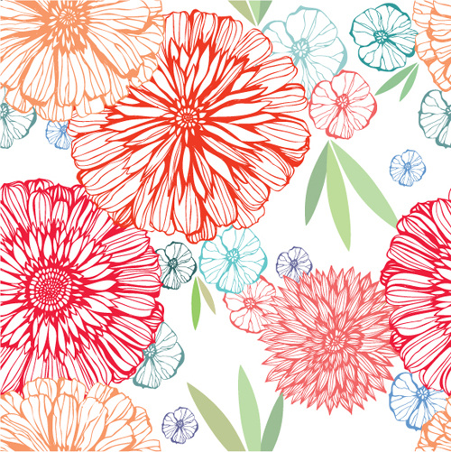 vivid flower pattern design vector graphic