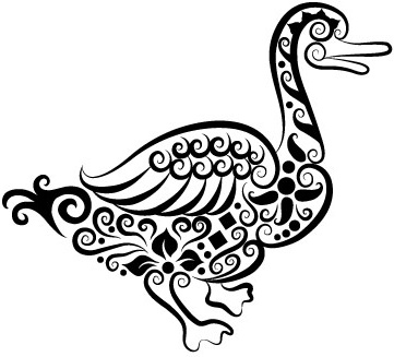 vivid hand drawn goose decoration pattern vector