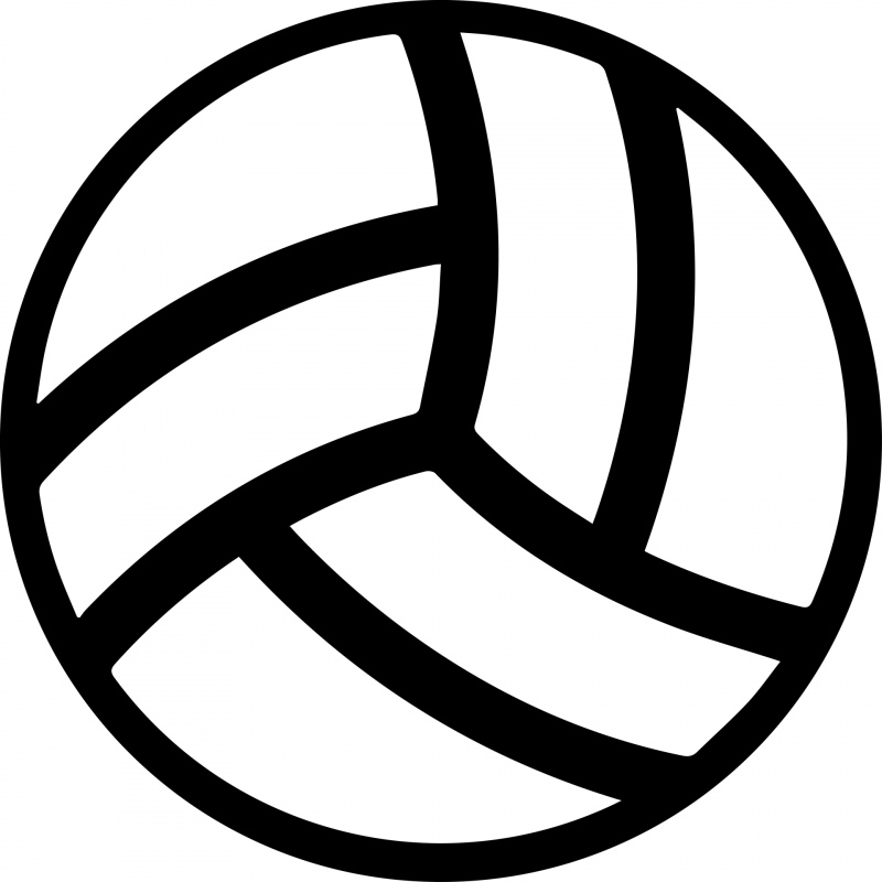 volleyball ball sign icon flat black white sketch