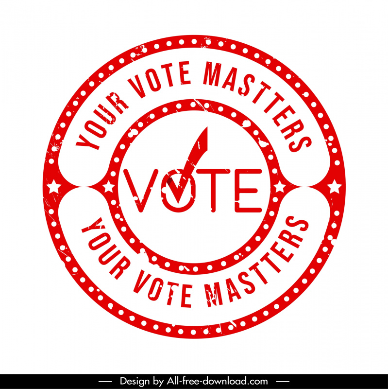 voted stamp template symmetric circle stars checked sign