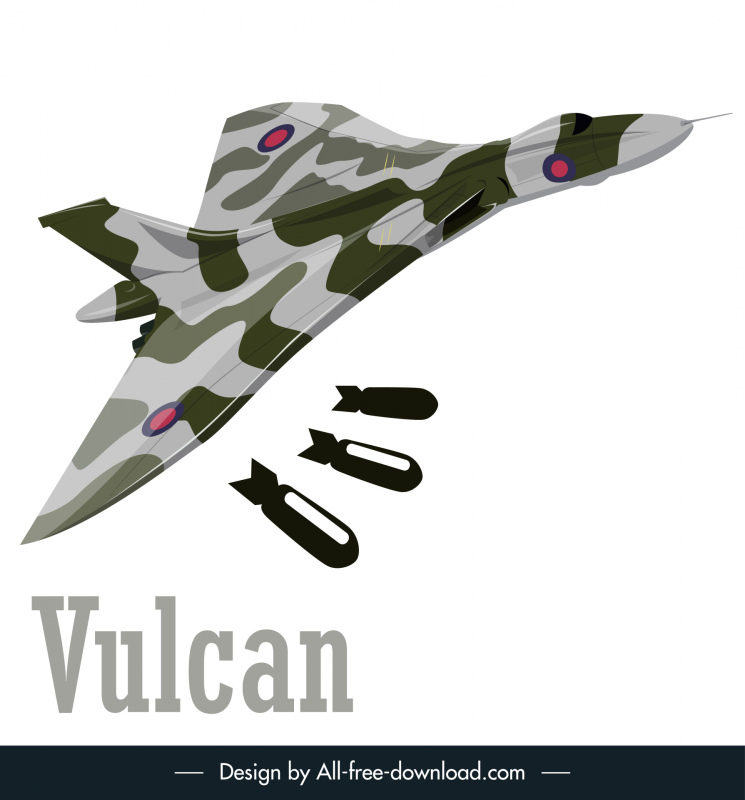 vulcan bomber jet icon modern dynamic 3d outline 