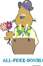 Walrus with Flowers 